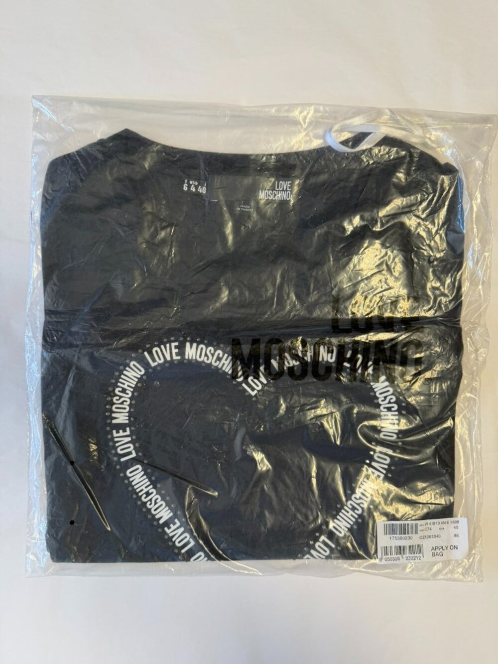 NWT - Love Moschino Rhinestone Heart T-shirt - Black🖤 - Picture 5 of 5